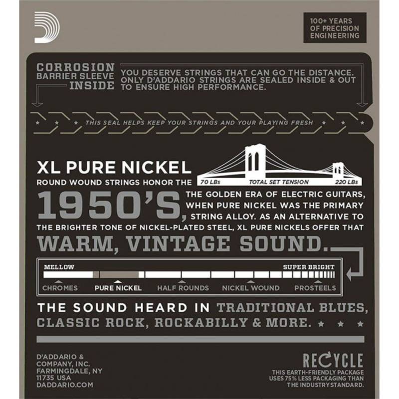 Струны для электрогитары D'Addario EPN22 Pure Nickel Jazz Medium Srings 13/56