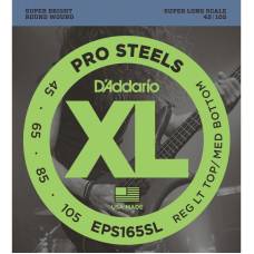 Струни для бас-гітари D'Addario EPS165SL ProSteels Custom Light 4-String Super Long Scale 45/105