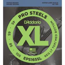 Струни для бас-гітари D'Addario EPS165SL ProSteels Custom Light 4-String Super Long Scale 45/105