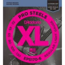 Струны для бас-гитары D'Addario EPS170-6 Pro Steels Reguilar Light 6-Strings Long Scale 32/130
