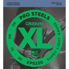 Струни для бас-гітари D'Addario EPS220 Pro Steels Super Light 40/95