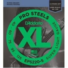 Струни для бас-гітари D'Addario EPS220-5 Pro Steels Super Light 5-Strings 40/125