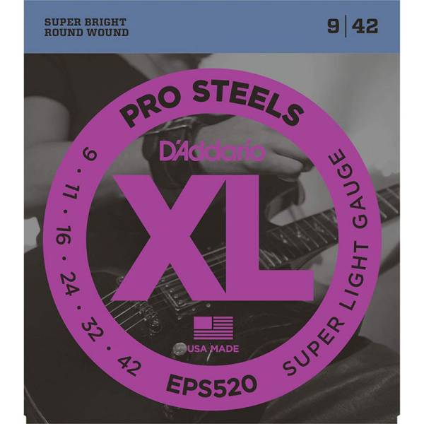 Струны для электрогитары D'Addario EPS520 ProSteels Super Light 9/42