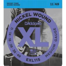 Струны для электрогитары D'Addario EXL115 Nickel Wound Medium/Blues-Jazz Rock 11/49