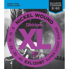 Струны для электрогитары D'Addario EXL120BT Nickel Wound Balanced Tension Super Light 9/40