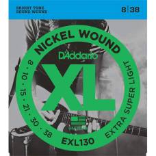 Струны для электрогитары D'Addario EXL130 Nickel Wound Extra Super Light 8/38
