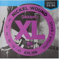 Струни для електрогітари D'Addario EXL156 Nickel Wound Guitar/Bass 24/84