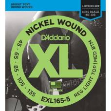 Струны для бас-гитары D'Addario EXL165-5 Nickel Wound Custom Light 5-String 45/135