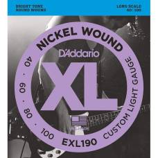 Струны для бас-гитары D'Addario EXL190 Nickel Wound Custom Light 40/100