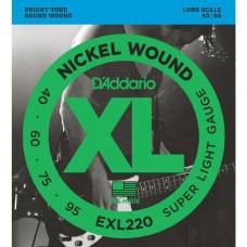 Струны для бас-гитары D'Addario EXL220 Nickel Wound Super Light 4-String 40/95
