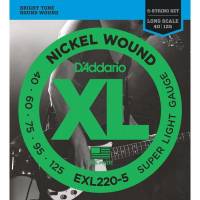 Струны для бас-гитары D'Addario EXL220-5 Nickel Wound Super Light 40/125