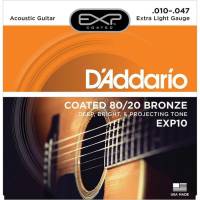 Струны для акустической гитары D'Addario EXP10 80/20 Bronze Extra Light 10/47