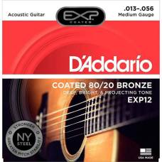 Струны для акустической гитары D'Addario EXP12 80/20 Bronze Medium 13/56