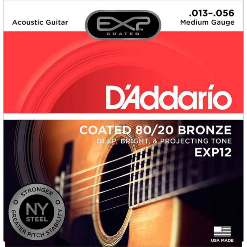 Струны для акустической гитары D'Addario EXP12 80/20 Bronze Medium 13/56