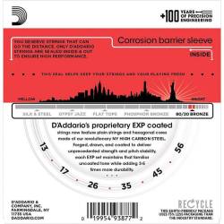 Струны для акустической гитары D'Addario EXP12 80/20 Bronze Medium 13/56