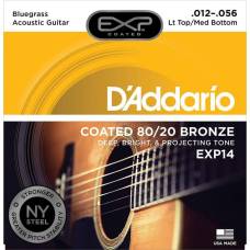 Струны для акустической гитары D'Addario EXP14 80/20 Bronze Light Top / Medium Bottom 12/56