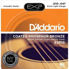 Струны для акустической гитары D'Addario EXP15 Phosphor Bronze Extra Light 10/47