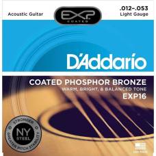 Струны для акустической гитары D'Addario EXP16 Phosphor Bronze Light 12/53