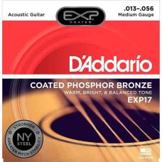 Струны для акустической гитары D'Addario EXP17 Phosphor Bronze Medium 13/56
