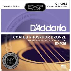 Струни для акустичної гітари D'Addario EXP26 Phosphor Bronze Custom Light 11/52