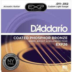 Струни для акустичної гітари D'Addario EXP26 Phosphor Bronze Custom Light 11/52
