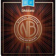 Струны для акустической гитары D'Addario NB1047-12 Nickel Bronze Light 10/47