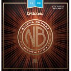 Струны для акустической гитары D'Addario NB1252BT Nickel Bronze Balanced Tension Light 12/52