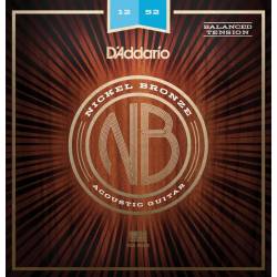 Струны для акустической гитары D'Addario NB1252BT Nickel Bronze Balanced Tension Light 12/52