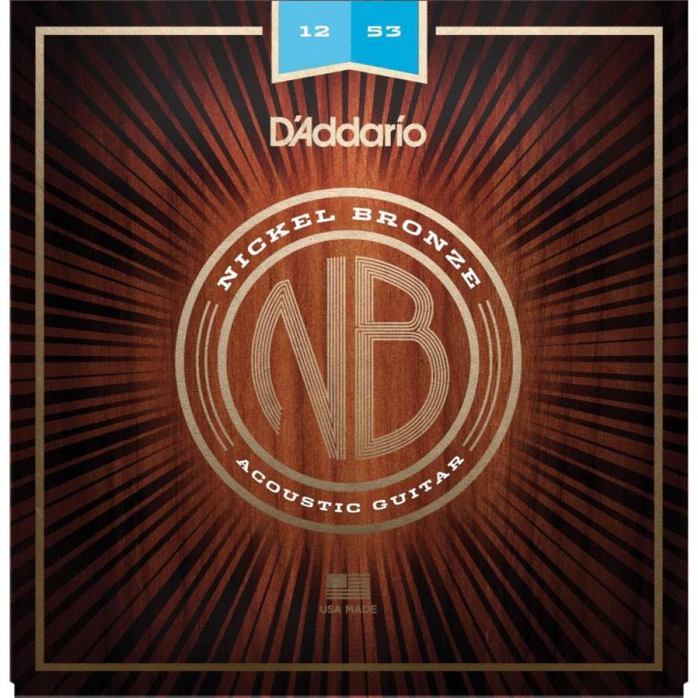 Струни для акустичної гітари D'Addario NB1253 Nickel Bronze Light 12/53