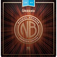 Струны для акустической гитары D'Addario NB1253 Nickel Bronze Light 12/53