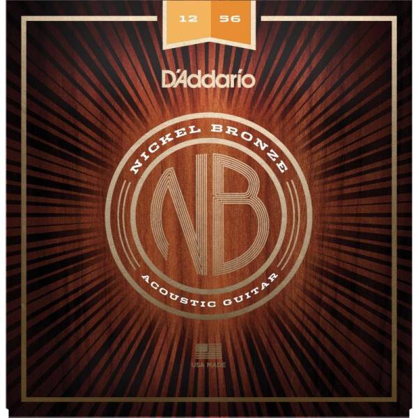 Струни для акустичної гітари D'Addario NB1256 Nickel Bronze Light Medium 12/56