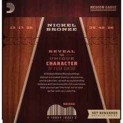 Струни для акустичної гітари D'Addario NB1356 Nickel Bronze Medium 13/56