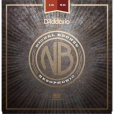 Струни для акустичної гітари D'Addario NB1656 Nickel Bronze Medium Resonator 16/56