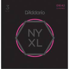 Струны для электрогитары 3 Sets D'Addario NYXL0942-3P Nickel Wound Super Light 9/42