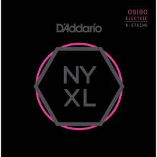 Струны для электрогитары D'Addario NYXL0980 Nickel Wound Super Light 8-Strings 9/80