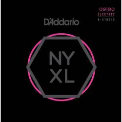 Струни для електрогітари D'Addario NYXL0980 Nickel Wound Super Light 8-Strings 9/80