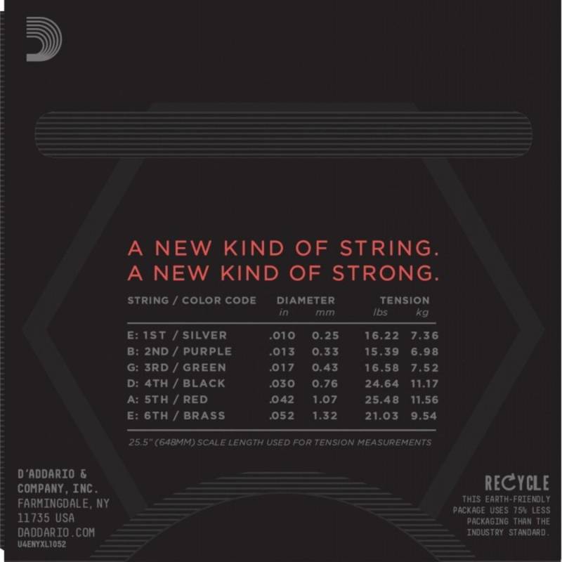 Струны для электрогитары D'Addario NYXL1052 Nickel Wound Light Top / Heavy Bottom 10/52