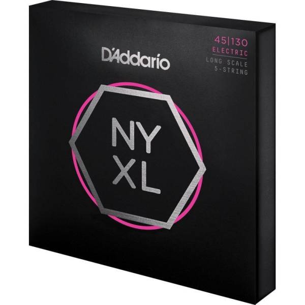 Струни для бас-гітари D'Addario NYXL45130 Nickel Wound Regular Light 5 Strings 45/130