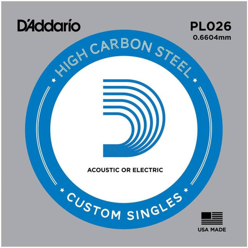 Струна D'Addario PL026 Plain Steel .026
