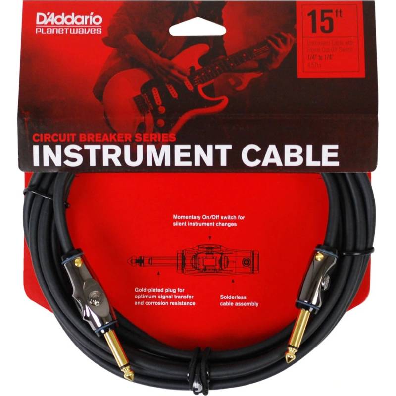 Кабель инструментальный D'Addario PW-AG-15 Circuit Breaker Instrument Cable 4.5m (15ft)