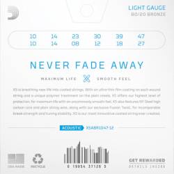 Струни для акустичної гітари D'Addario XSABR1047-12 80/20 Bronze Light 12 String 10/47 Струни для акустичної гітари D'Addario XSABR1047-12 80/20 Bronze Light 12 String 10/47