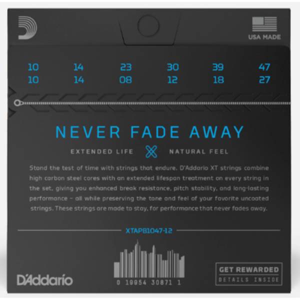 Струны для акустической гитары D'Addario XTAPB1047-12