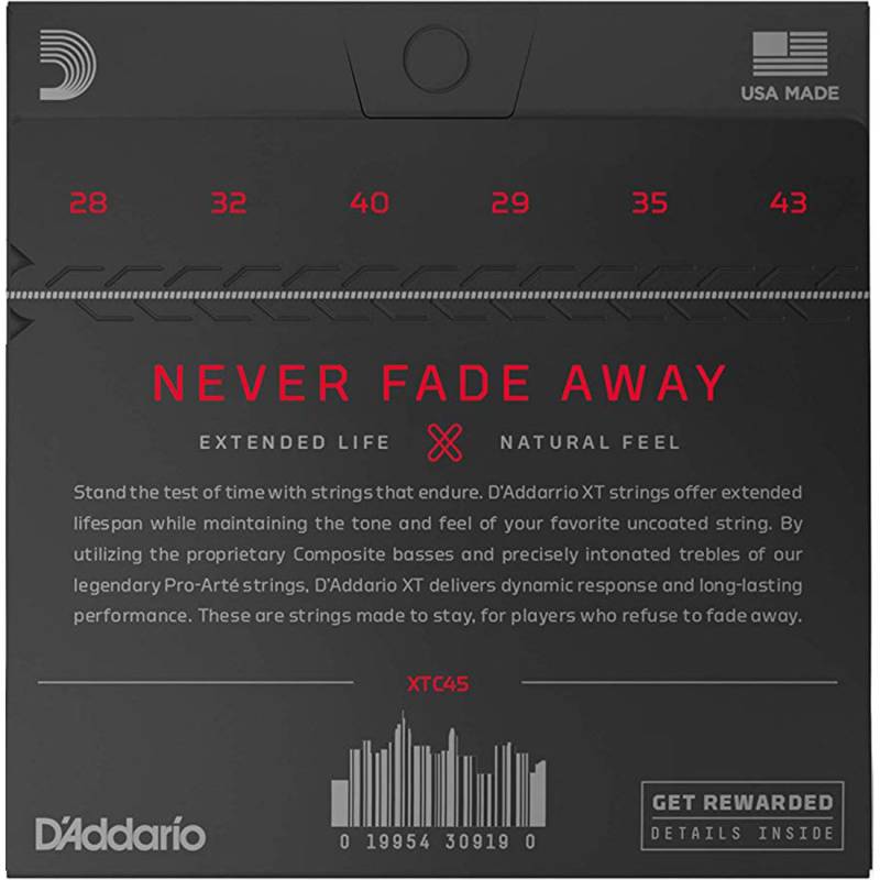 Струны для классической гитары D'Addario XTC45 XT Normal Tension