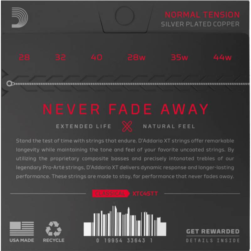 Струны для классической гитары D'Addario XTC45TT XT Dynacore Titanium Classical Normal Tension