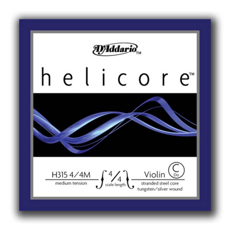Струни для скрипки D'Addario HELICORE VIOLIN SINGLE C STRING 4/4 Scale Medium Tension (1 шт.)