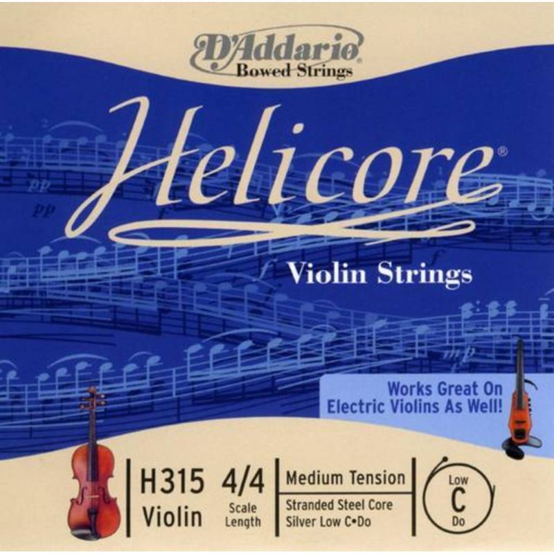 Струны для скрипки D'Addario HELICORE VIOLIN SINGLE C STRING 4/4 Scale Medium Tension (1 шт.)