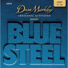 Струны для акустической гитары Dean Markley 2034 Blue Steel Light 11/52