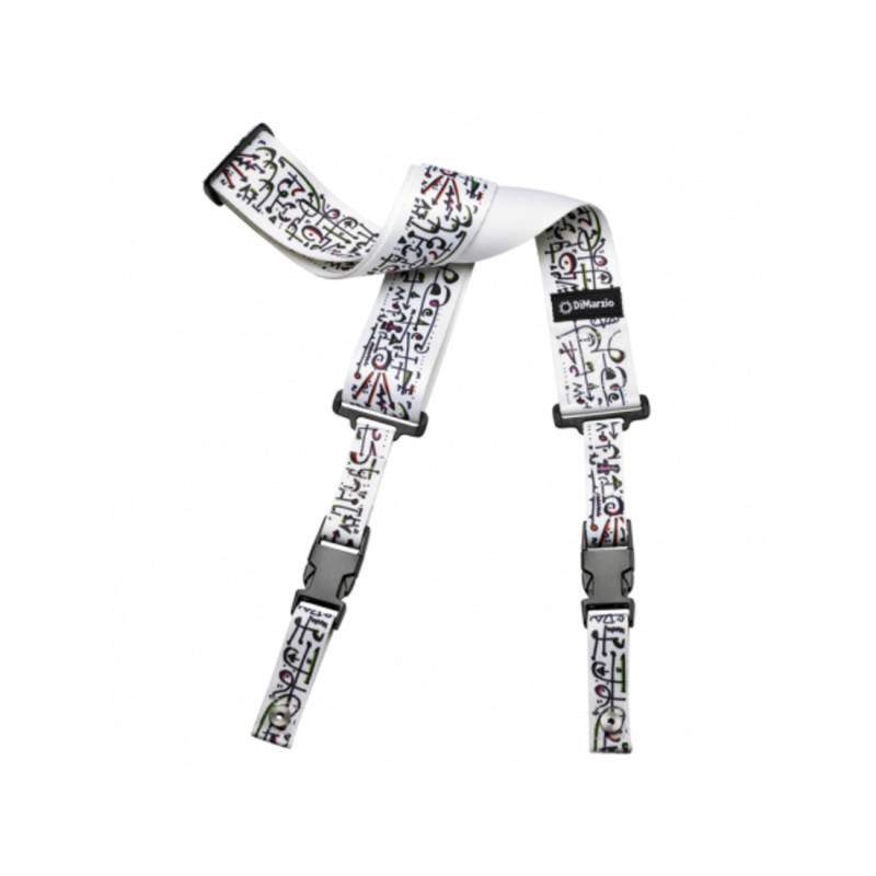 Ремень для гитары DiMarzio STEVE VAI CLIPLOCK - ART STRAP WHITE