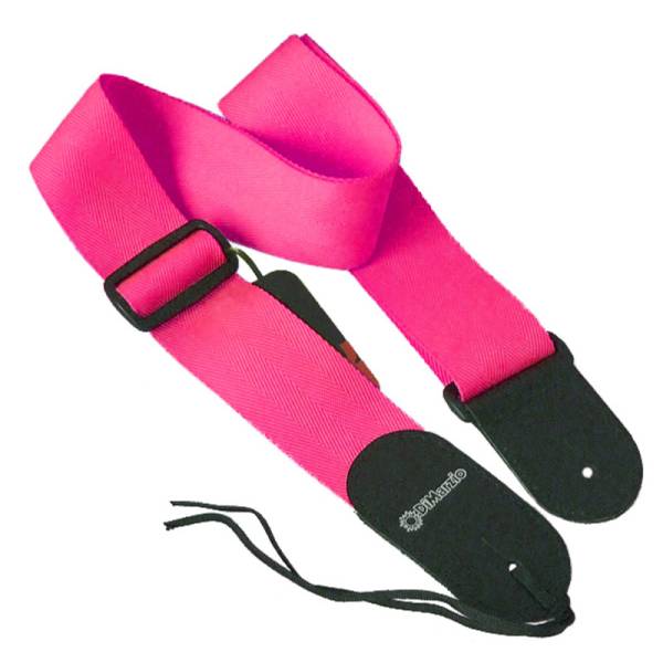 Ремень для гитары DIMARZIO NYLON WITH LEATHER ENDS (NEON PINK)