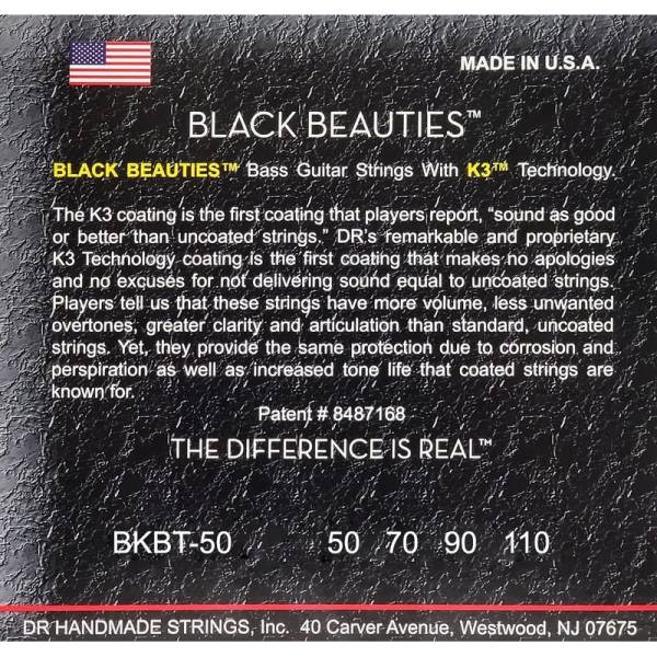 Струни для бас-гітари DR BKBT-50 Black Beauties Black Coated 50/110